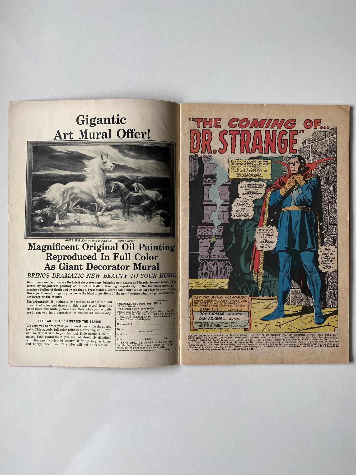 Lot 1 - DOCTOR STRANGE #169 - (1968 - MARVEL - Cents