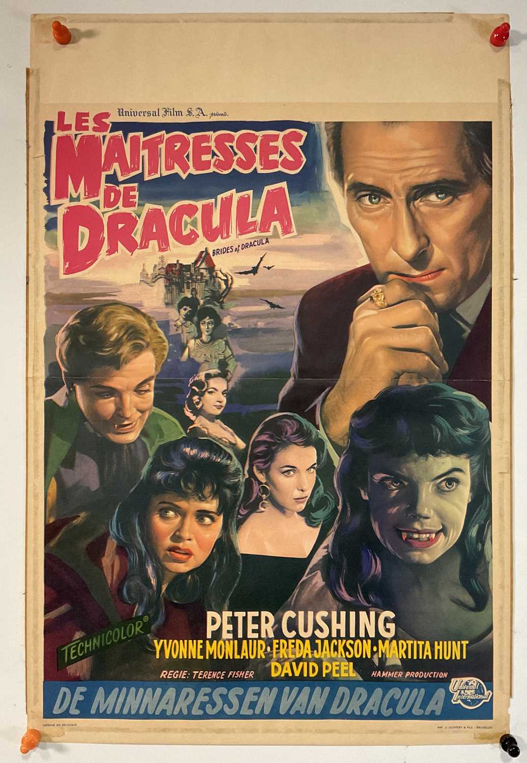 Lot 410 - BRIDES OF DRACULA (1960) Belgian film poster,...
