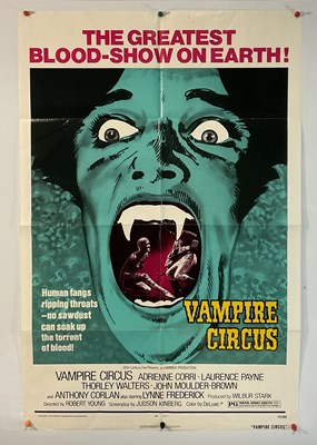 Lot 382 - VAMPIRE CIRCUS (1972) US one sheet movie...