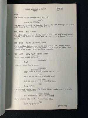 Lot 206 - REBEL WITHOUT A CAUSE (1955) An original...