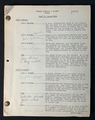 Lot 206 - REBEL WITHOUT A CAUSE (1955) An original...