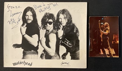 Lot 568 - A promotional MOTORHEAD photograph, dated 1977,...