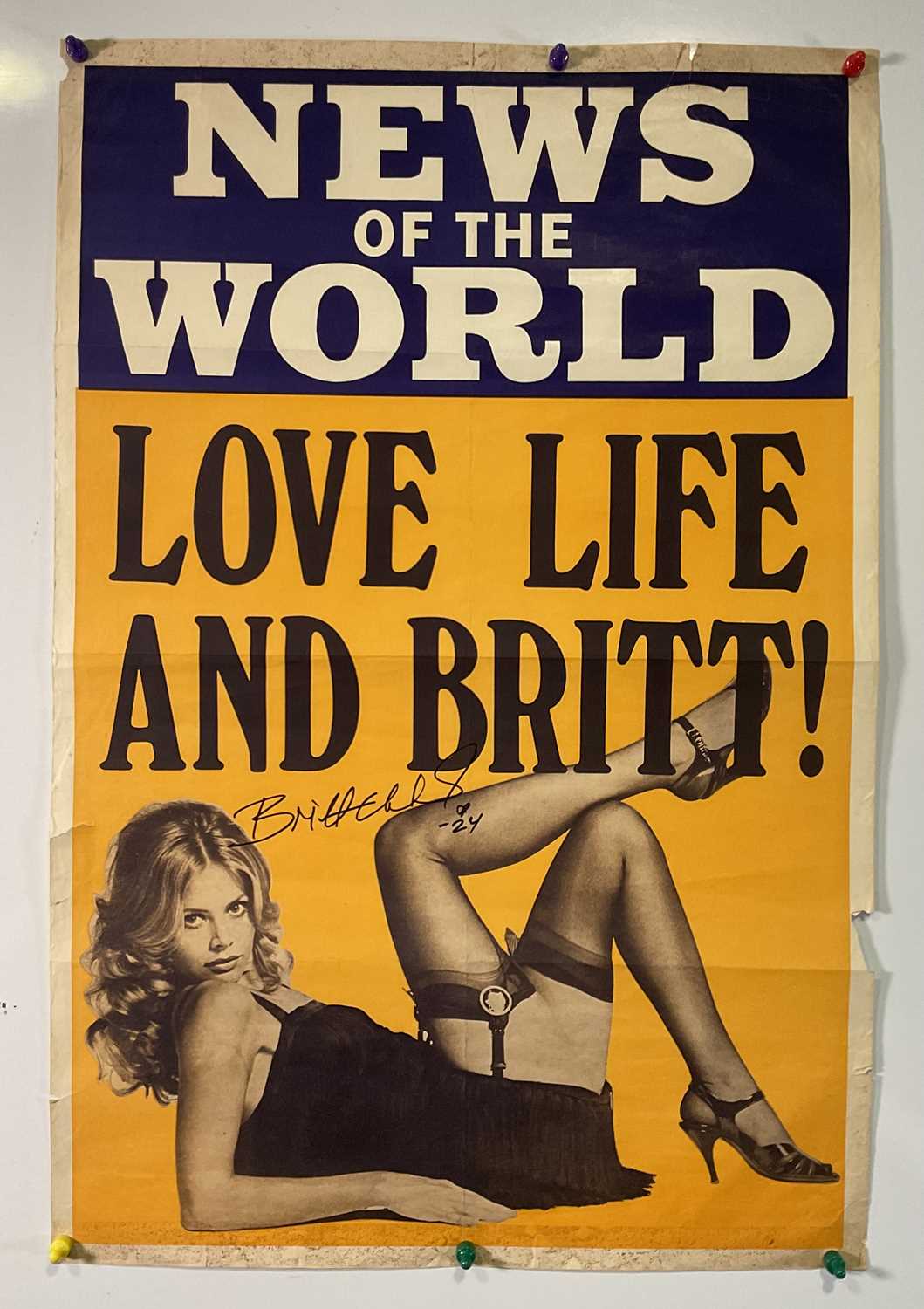 Lot 493 - Britt Ekland signed News of the World...