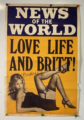 Lot 493 - Brit Ekland signed News of the World newspaper...
