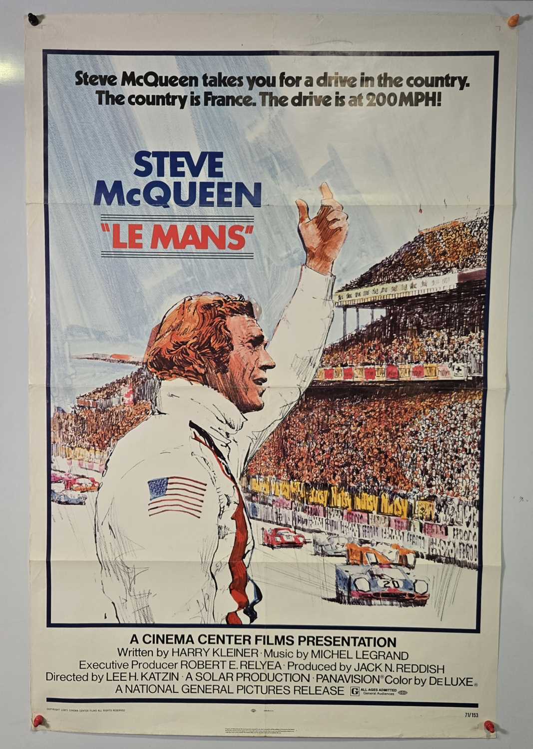 Lot 212 - LE MANS (1971) US one sheet for the iconic...