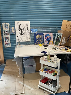 Lot 833 - STAR WARS LIVE ART! Local artist Helen...