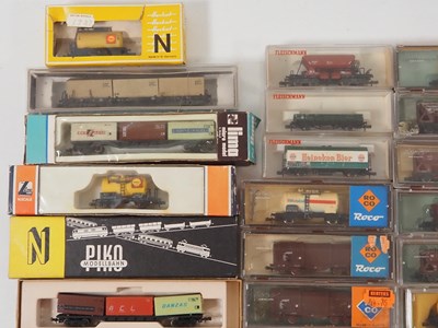 Lot 7 - A group of N gauge European outline wagons by...