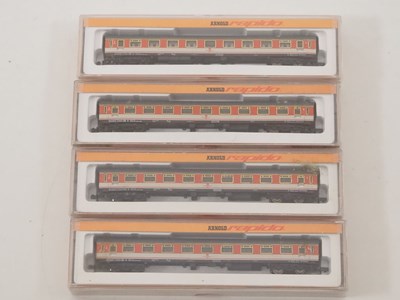 Lot 24 - ARNOLD - N gauge German outline coaches in DB...