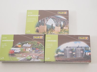 Lot 45 - A landscape of N gauge building kits by FALLER...