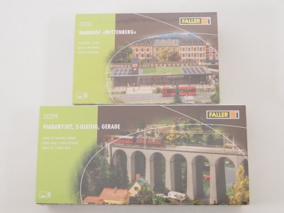 Lot 45 - A landscape of N gauge building kits by FALLER...
