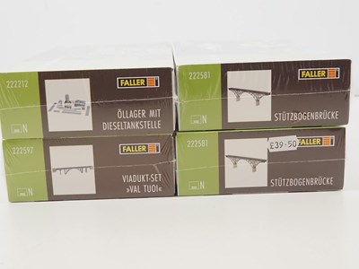Lot 45 - A landscape of N gauge building kits by FALLER...