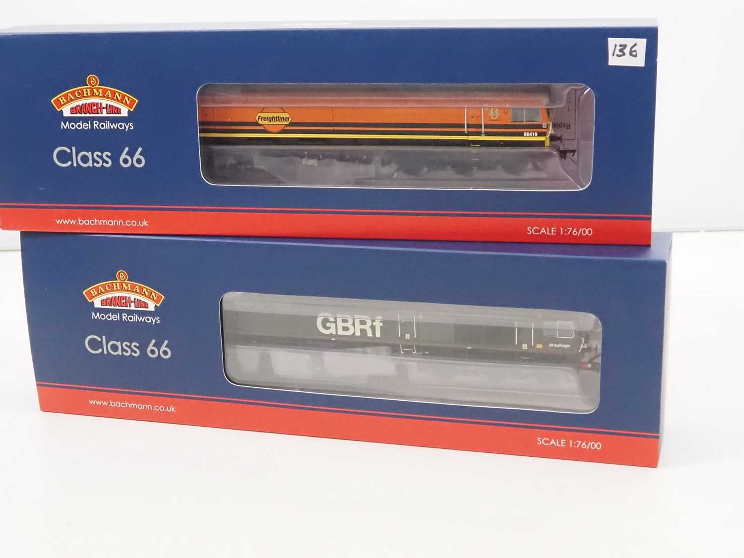 Lot 432 - A pair of BACHMANN OO gauge class 66 diesel...