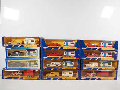 Lot 655 - CORGI - diecast car/van and caravan sets all...