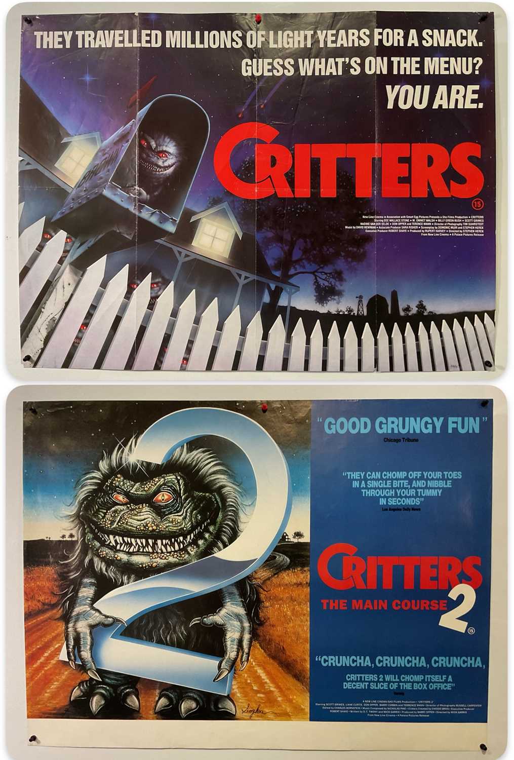 Lot 190 - CRITTERS (1986) UK Quad film poster together...