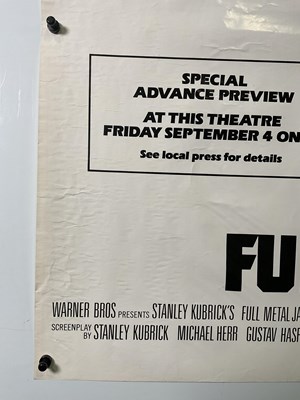 Lot 279 - FULL METAL JACKET (1987) UK Quad film poster,...