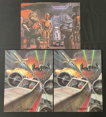 Lot 208 - STAR WARS - Three Star Wars prints signed by...