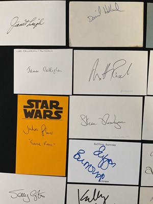 Lot 555 - A good collection of 29 celebrity autographs...
