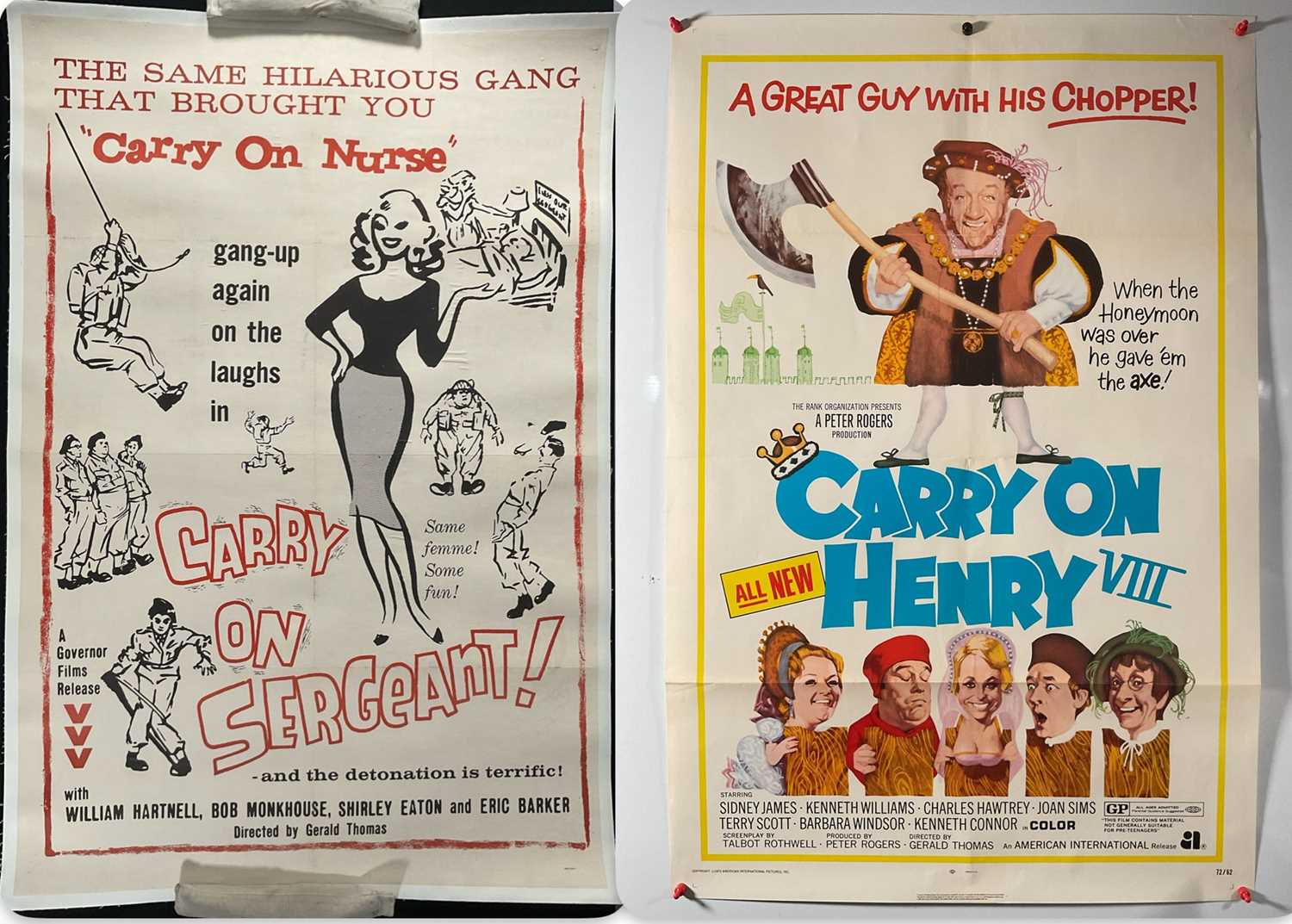 Lot 3 - A pair of Carry On film posters comprising US...