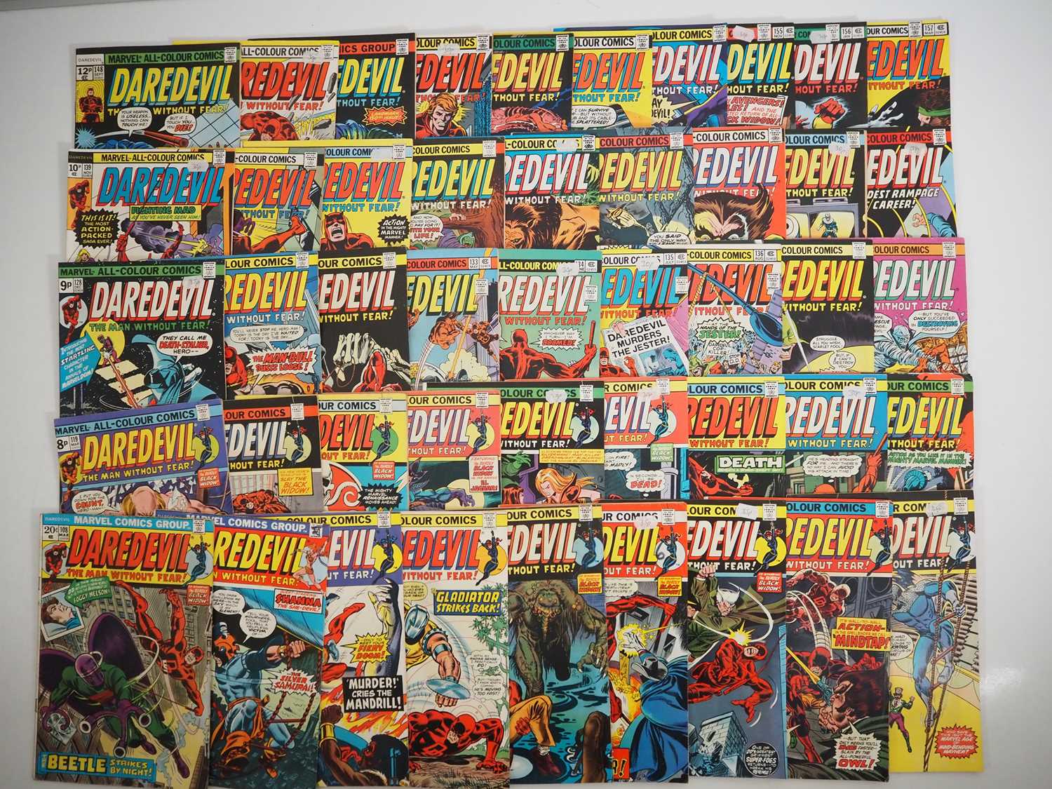 Lot 35 - DAREDEVIL #108, 111-130, 133-157 (46 in Lot) -...
