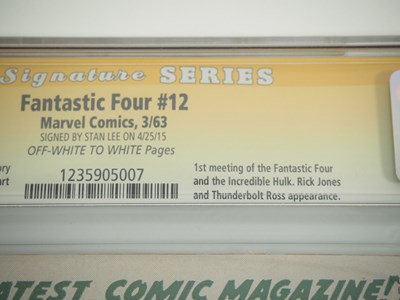 Lot 507 - FANTASTIC FOUR #12 - (1963 - MARVEL) - GRADED...