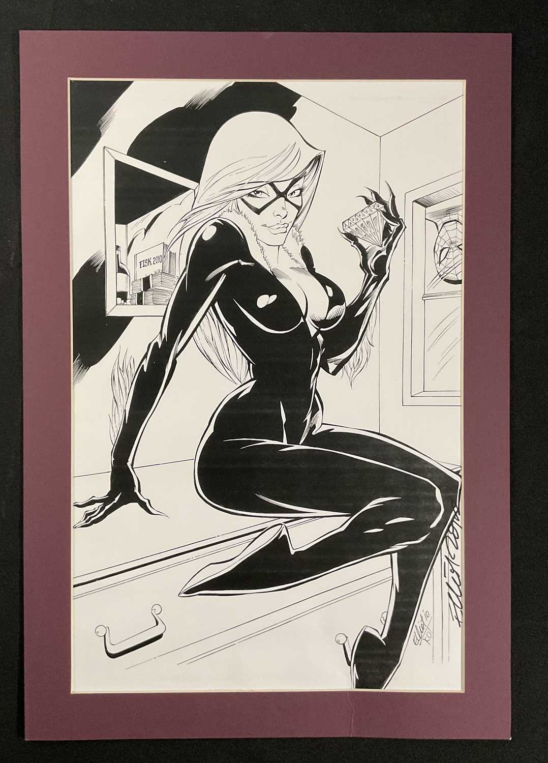 Lot 450 - BLACK CAT comic book art print signed by...