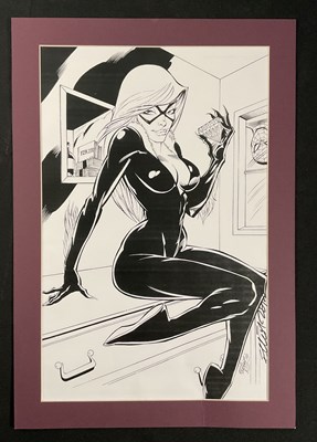 Lot 450 - BLACK CAT comic book art print signed by...