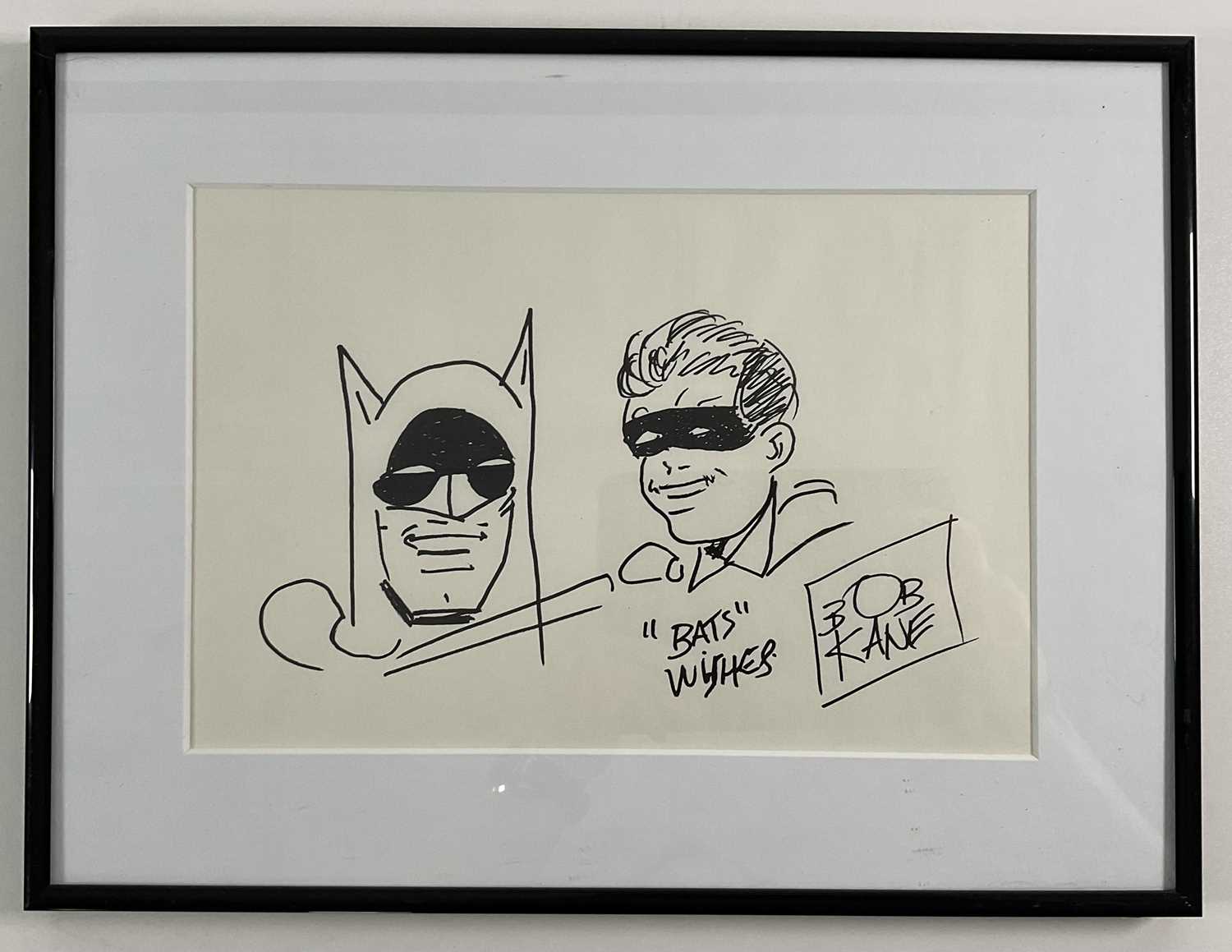 Lot 472 - A BOB KANE sketch of Batman and Robin signed