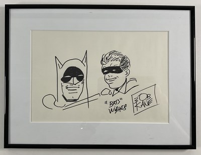 Lot 472 - A BOB KANE sketch of Batman and Robin signed...