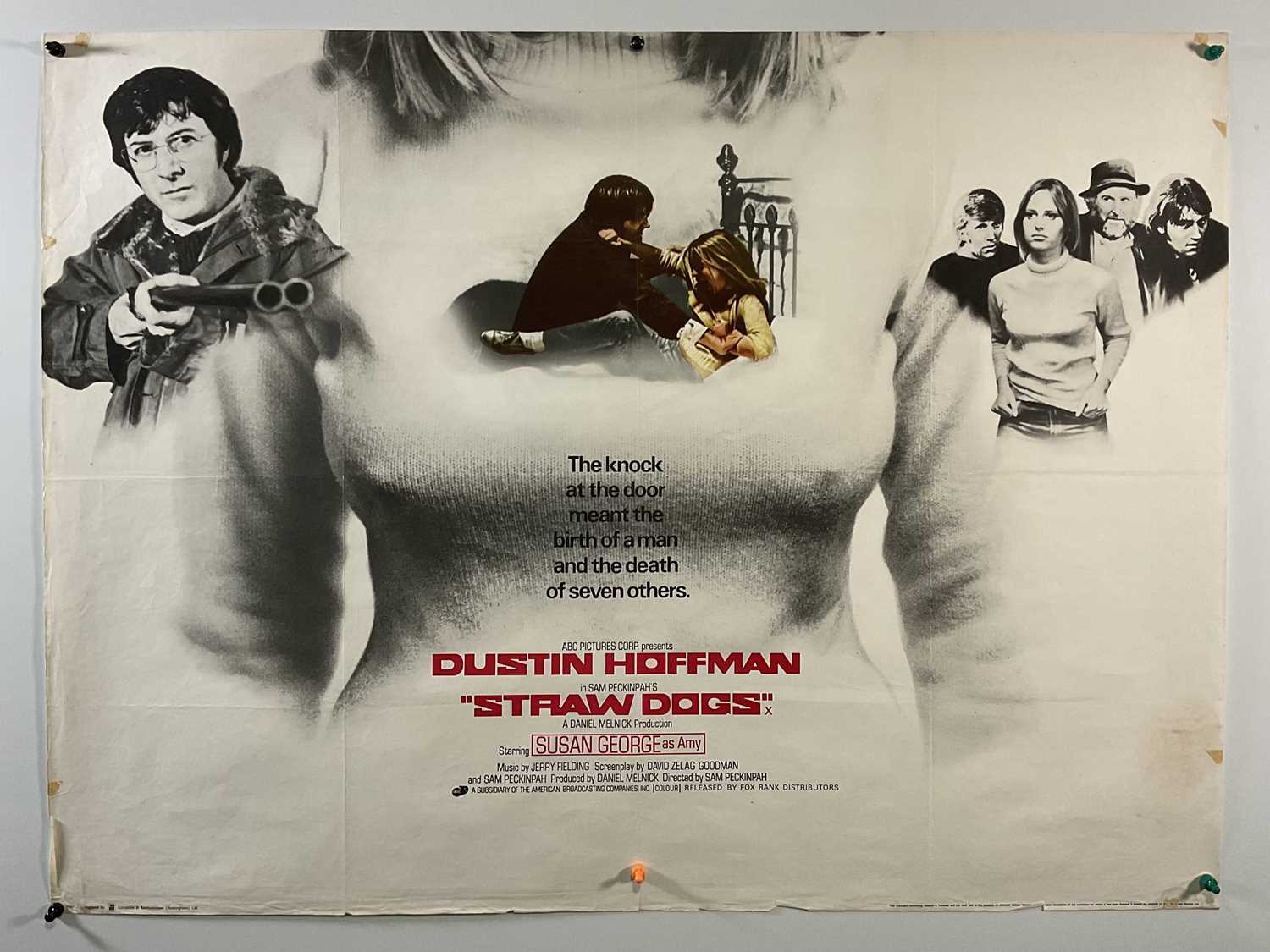 Lot 45 - STRAW DOGS (1971) UK Quad film poster,...