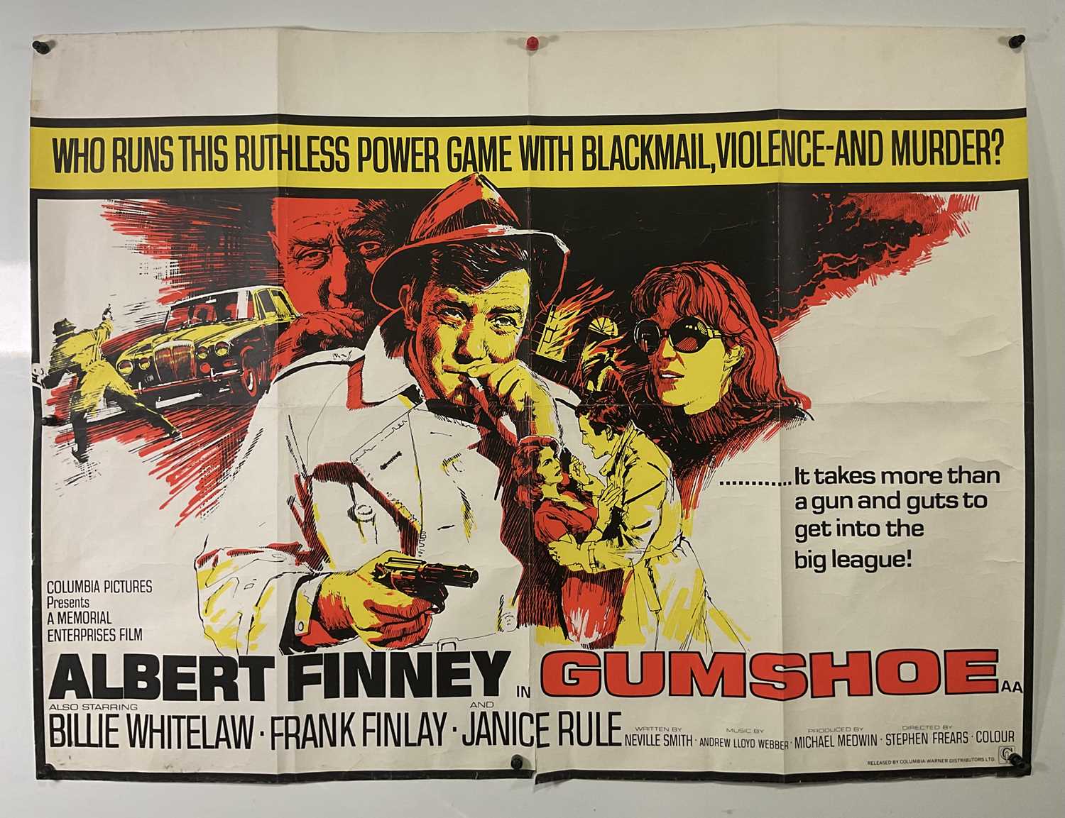 Lot 37 - GUMSHOE (1971) UK Quad film poster, rolled /...