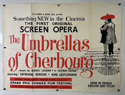 Lot 147 - THE UMBRELLAS OF CHERBOURG (1964) UK Quad film...