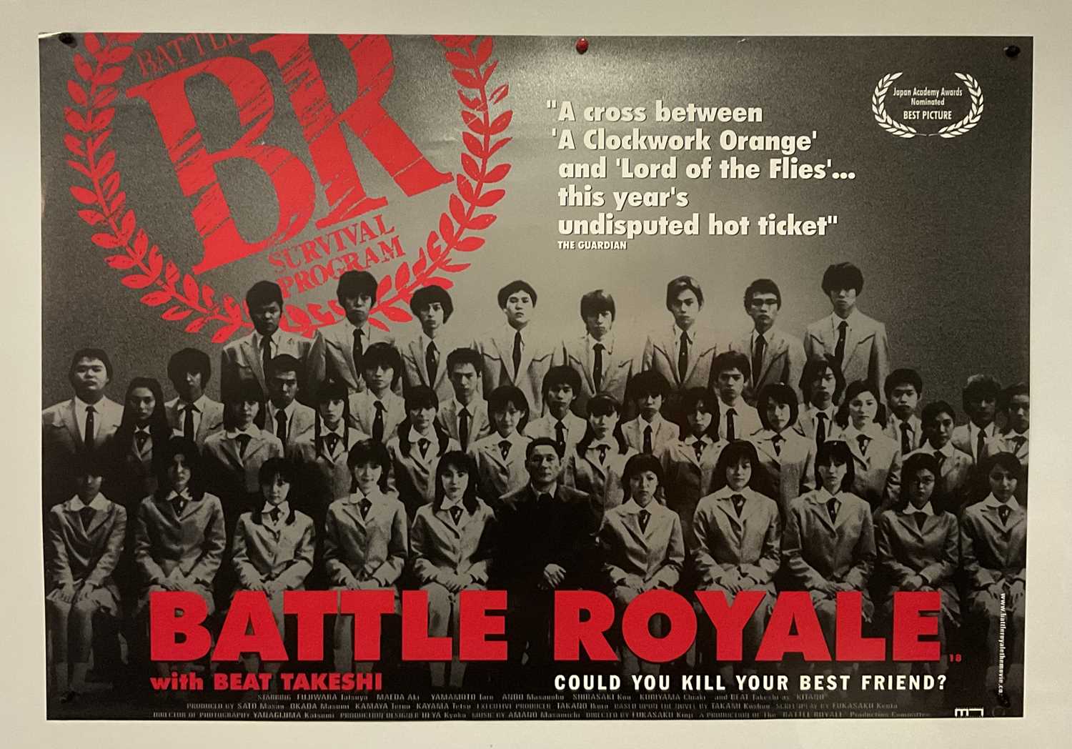 Lot 30 - BATTLE ROYALE (2001) First Release UK Quad...