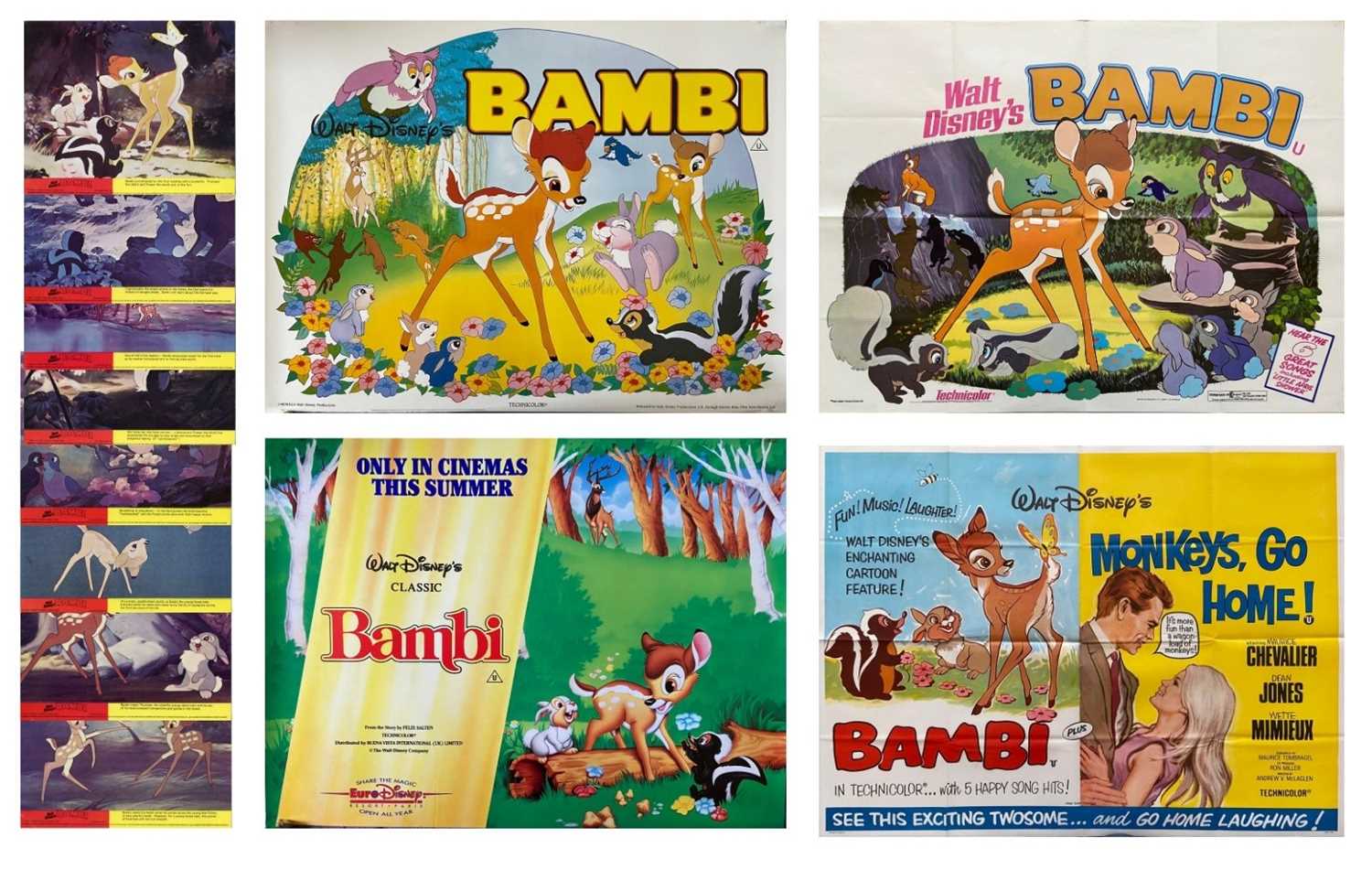 Lot 298 - BAMBI (1942) A group of Bambi posters...