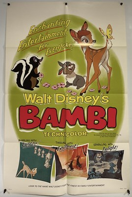 Lot 299 - BAMBI (1942) A 1966 re-release US one sheet...
