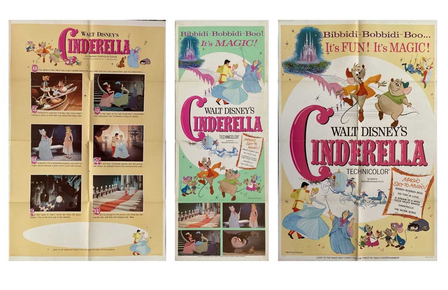 Lot 305 - CINDERELLA (1950) Three 1965 US re-release...