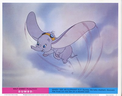 Lot 313 - DUMBO (1941) A 1971 re-release UK quad film...