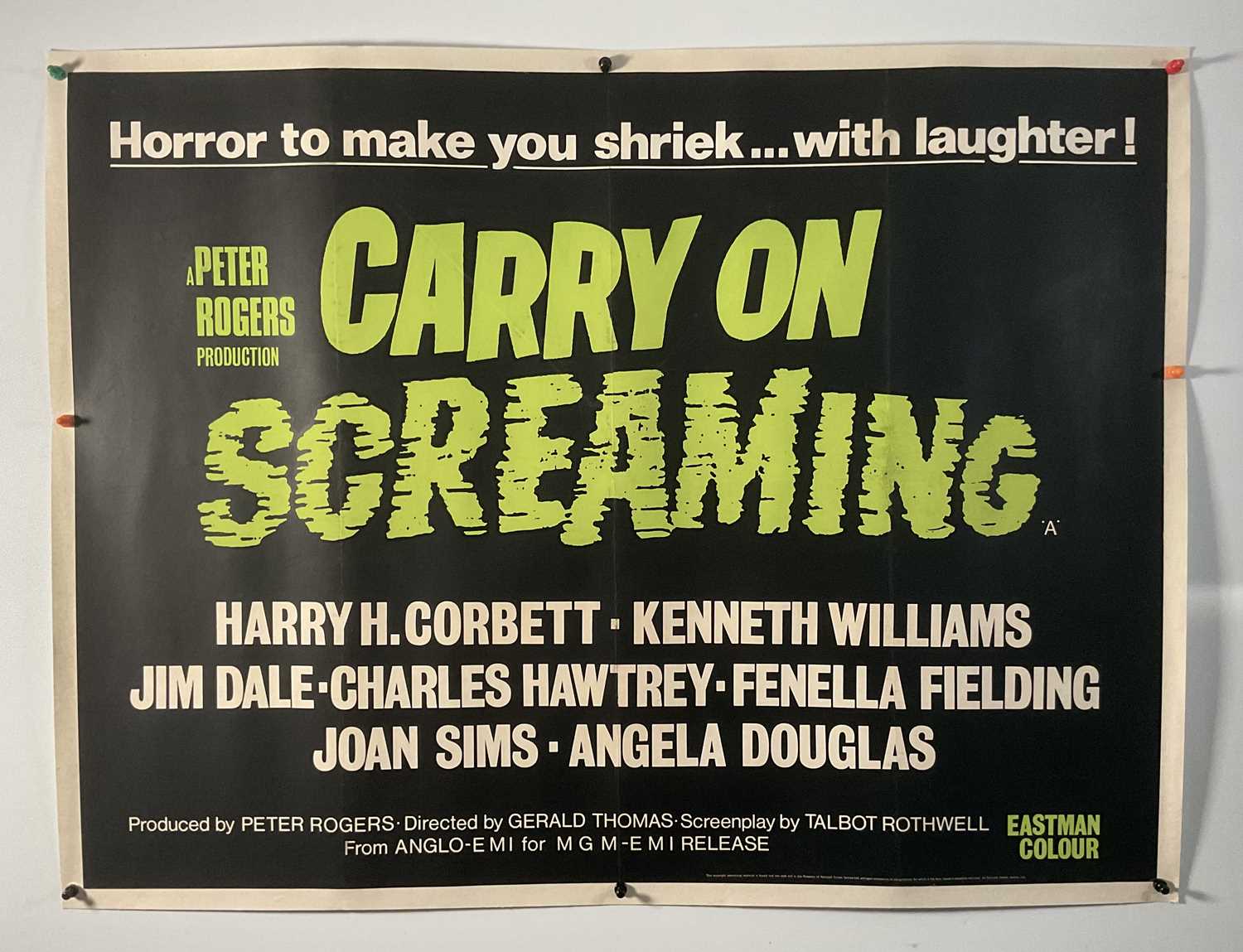 Lot 8 - CARRY ON SCREAMING (1966) UK Quad film poster,...