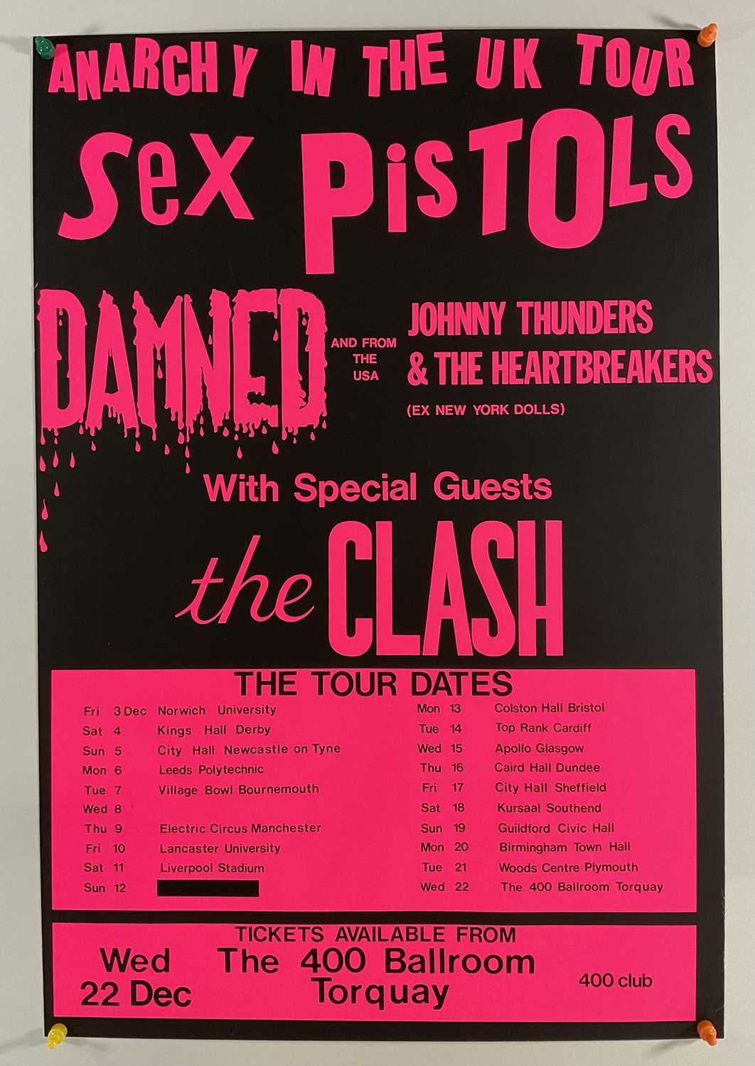Lot 437 - THE SEX PISTOLS (1976) original Anarchy tour...