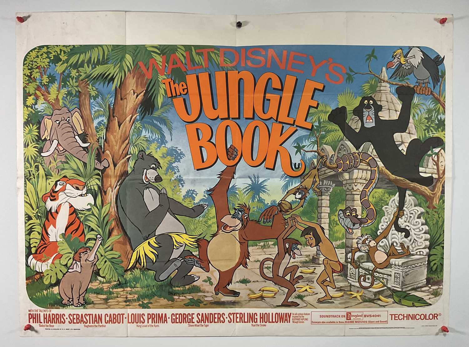 Lot 319 - THE JUNGLE BOOK (1967) UK Quad film poster for...
