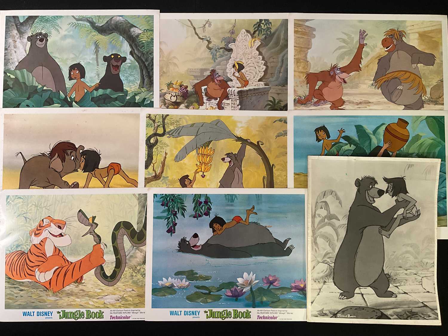 Lot 324 - THE JUNGLE BOOK (1967) US lobby card set for...