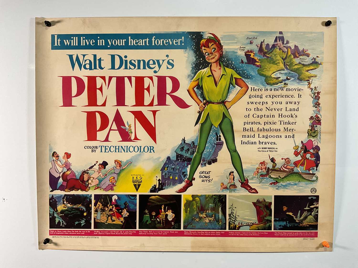 Lot 342 - PETER PAN (1953) A first release UK half sheet...