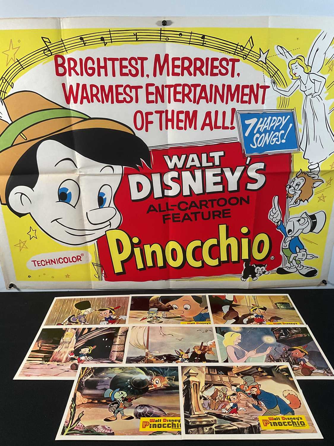 Lot 349 - PINOCCHIO (1940) A UK re-release 1961 Quad...