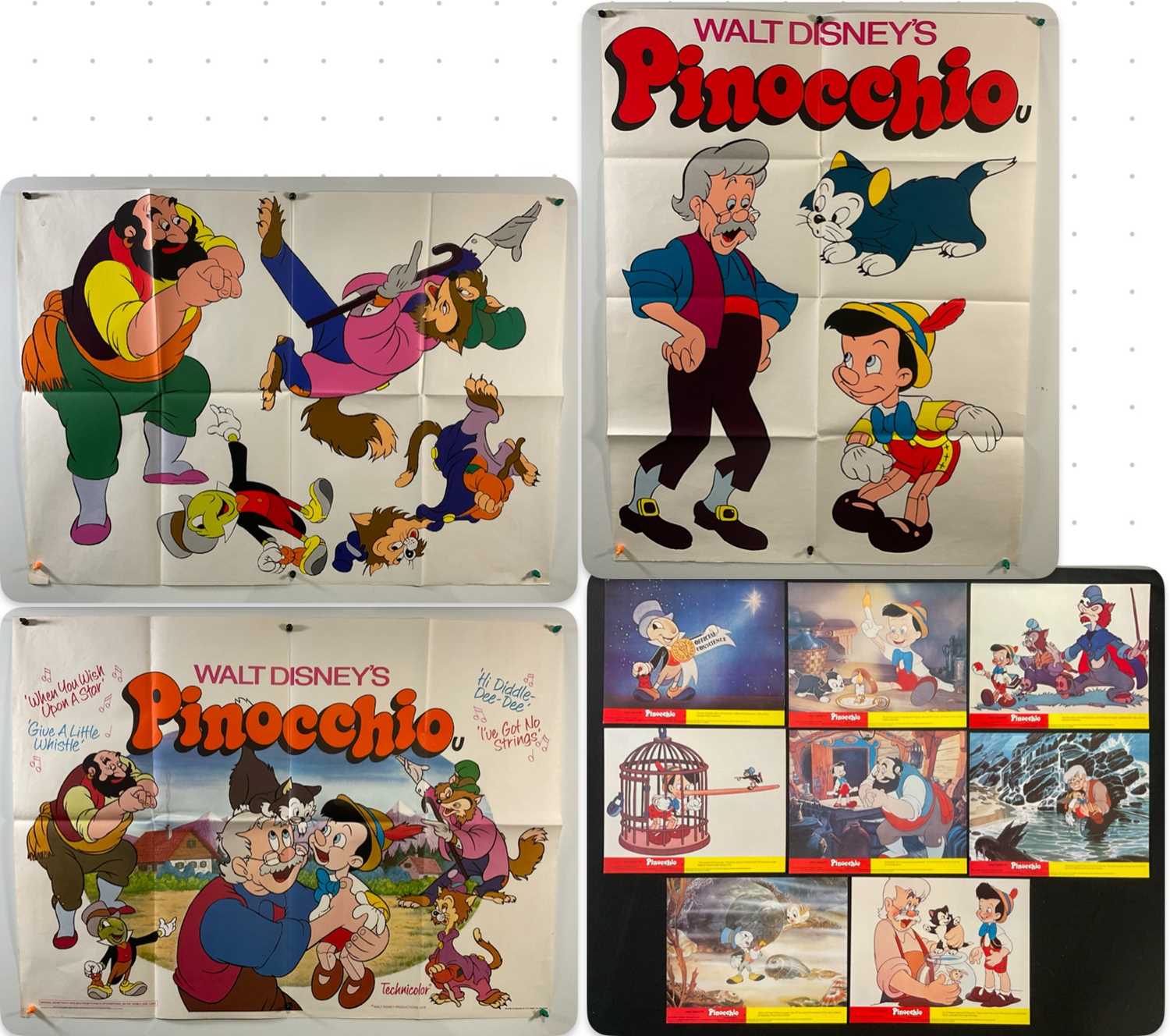 Lot 350 - PINOCCHIO (1940) A group of film posters from...