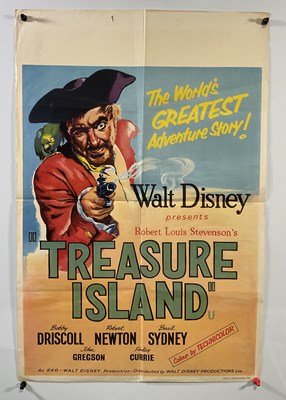 Lot 353 - TREASURE ISLAND (1950) A UK quad film poster...