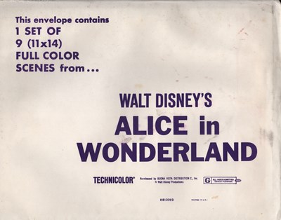 Lot 291 - ALICE IN WONDERLAND (1951) A set of 9 US lobby...