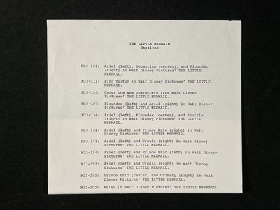 Lot 381 - THE LITTLE MERMAID (1989) A set of 8 11" x 14"...