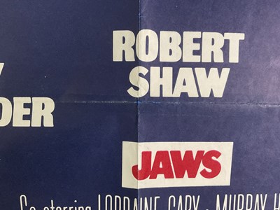 Lot 261 - JAWS (1975) UK Quad film poster featuring one...