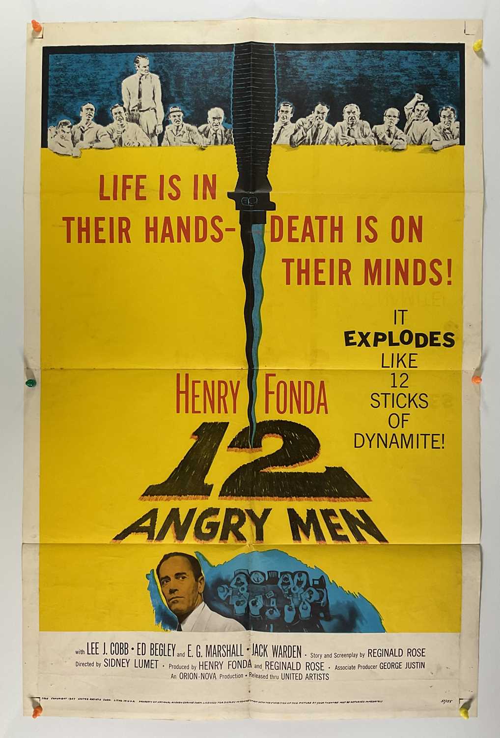 Lot 143 - 12 ANGRY MEN (1957) US one sheet, courtroom...
