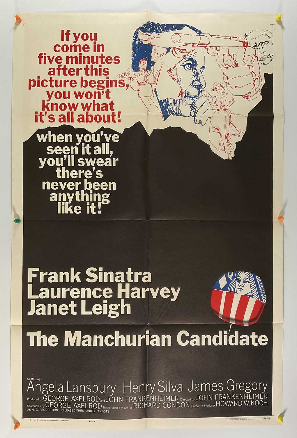 Lot 150 - THE MANCHURIAN CANDIDATE (1962) US one sheet,...