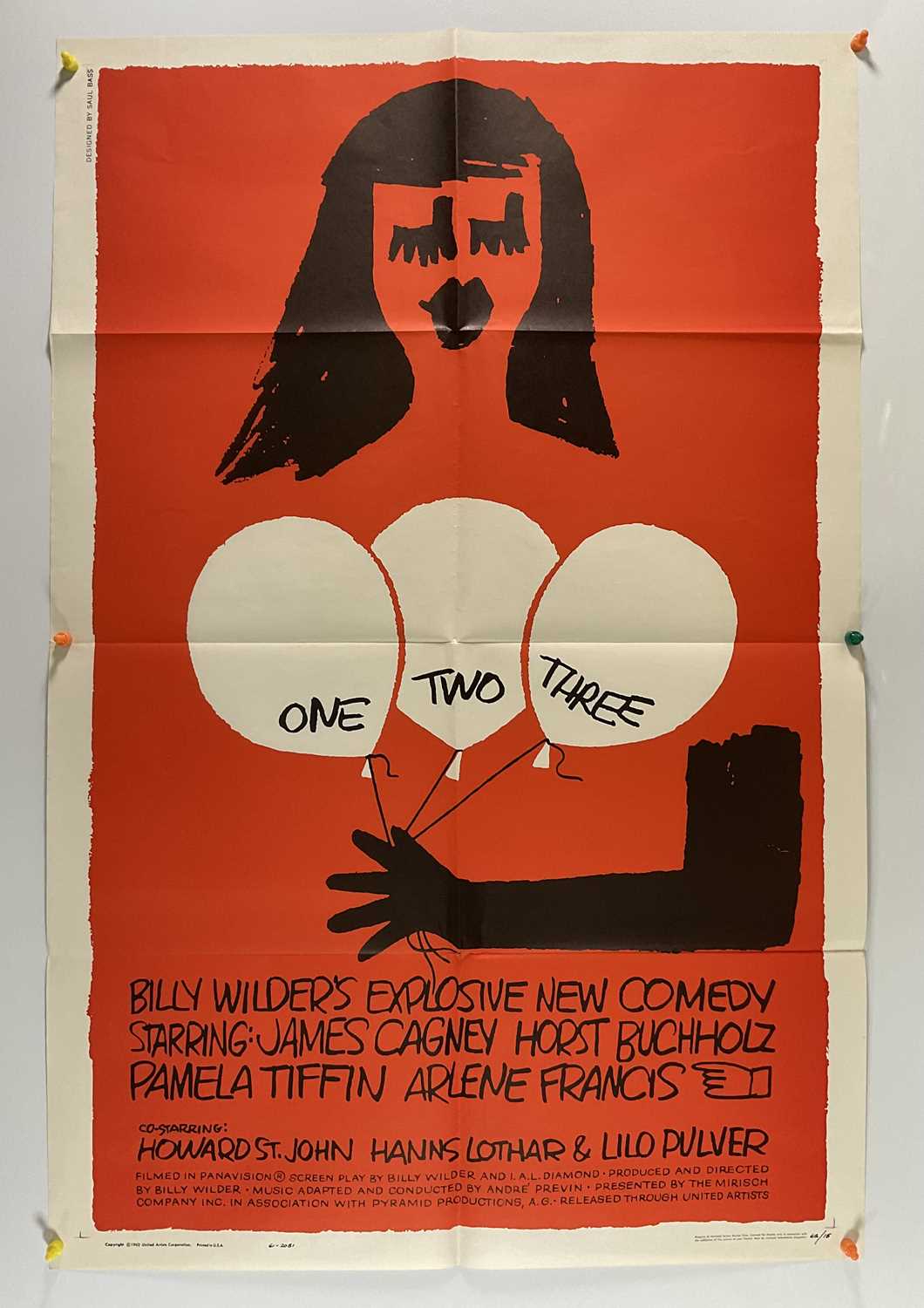 Lot 22 - ONE TWO THREE (1962) US one sheet, Saul Bass...